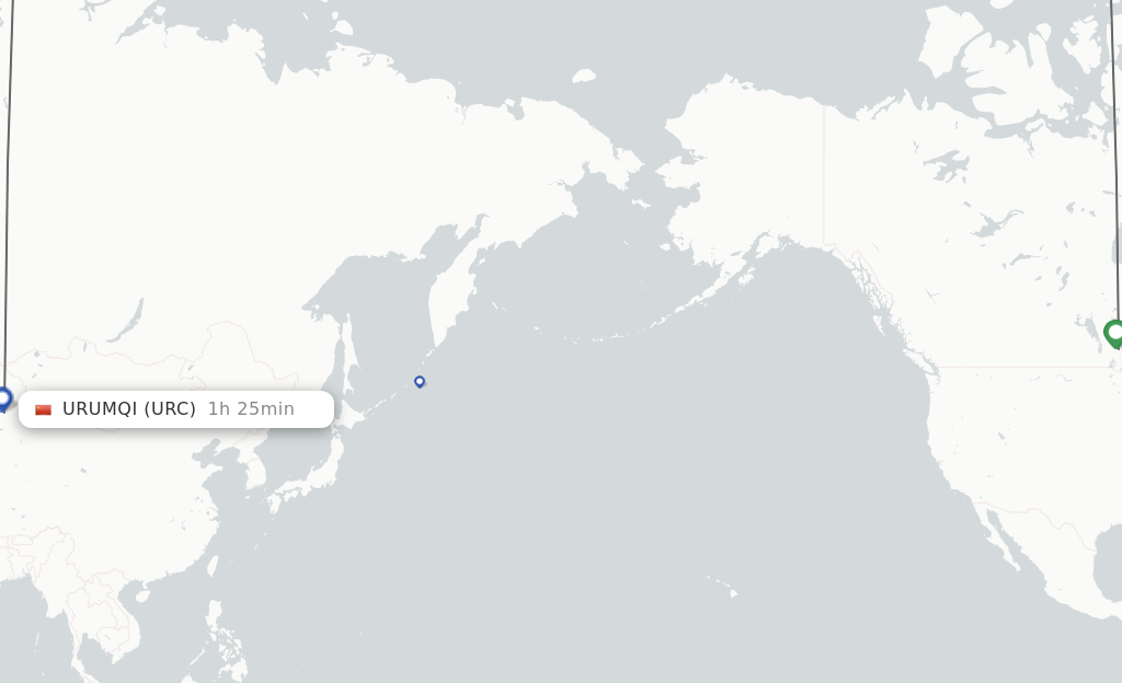 Flights from Zhaosu to Urumqi route map