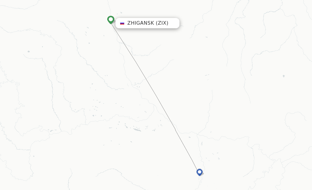 Zhigansk ZIX route map