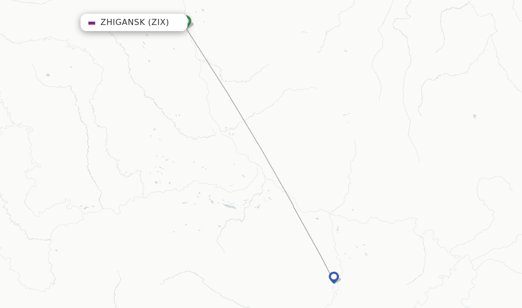 Zhigansk flight map