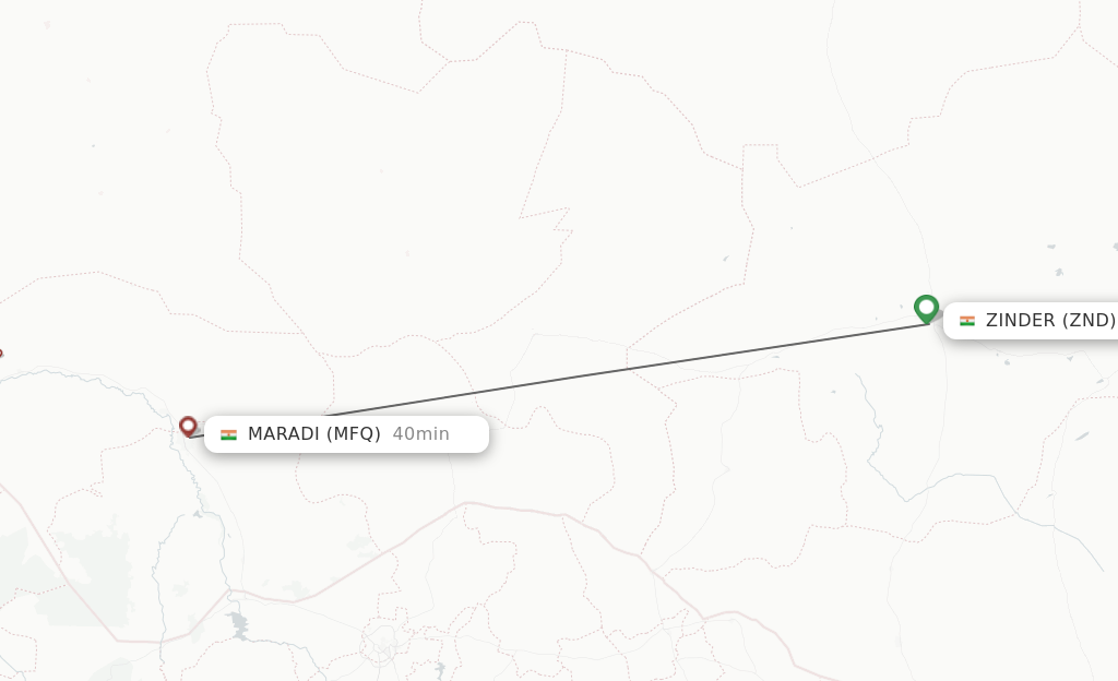 Flights from Zinder to Maradi route map
