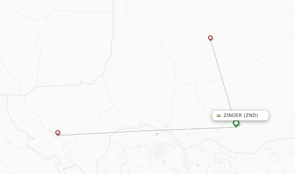 Zinder flight map