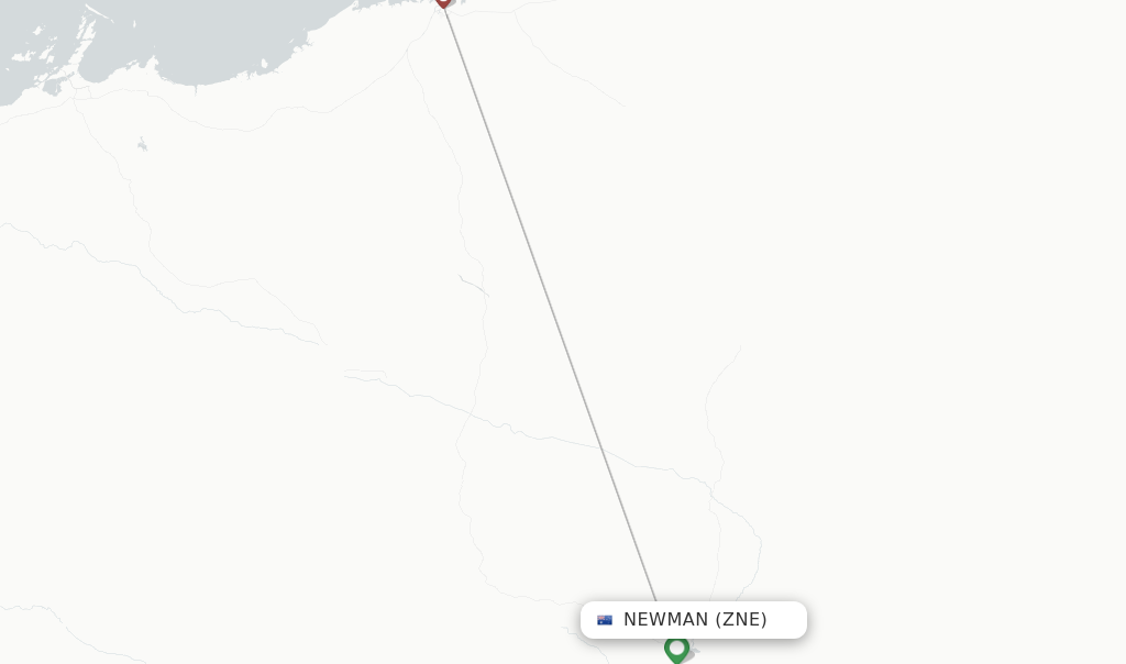 Route map with flights from Newman with Aviair