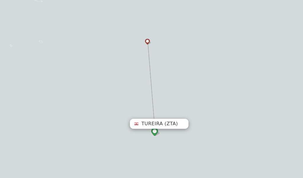 Route map with flights from Tureira with Air Tahiti